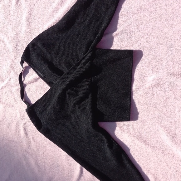 Love Tree Tops - Black Stretchy Sweater Crop